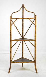 Bamboo 3 Tier Corner Stand / Shelf: Bamboo 3 Tier Corner Stand / Shelf - 59 in tall x 26 x 13