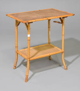 Bamboo 2 Tier Occasional Table: Bamboo 2 Tier Occasional Table - 28 in tall x 28 x 18