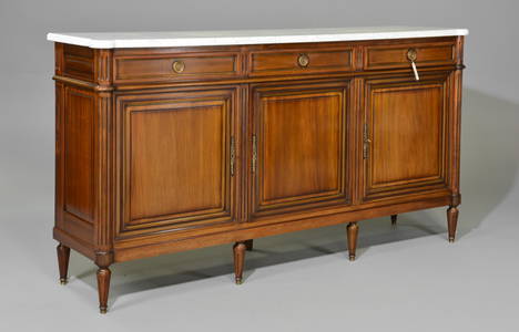 Louis XV Style White Marble Top Sideboard