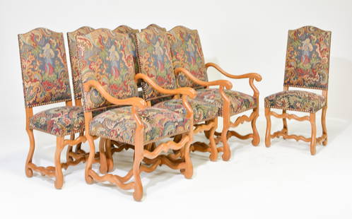 8 French Mouton Style Dining Chairs: 8 French Mouton Style Dining Chairs - Arm Chairs are 45 in tall x 23 x 25