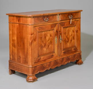 Louis Philippe Style 2 Drawer 2 Door Cabinet / Base: French Louis Philippe Style 2 Drawer 2 Door Cabinet / Base - 39 in tall x 52 x 22