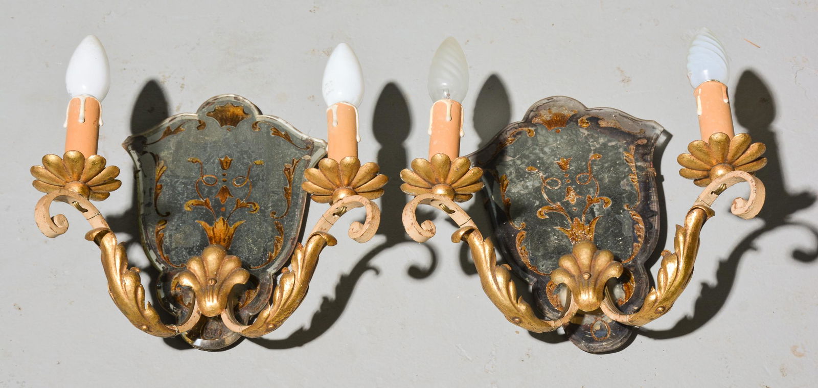 Pair of French Jansen Glass 2 Arm Sconces (1 of 3)