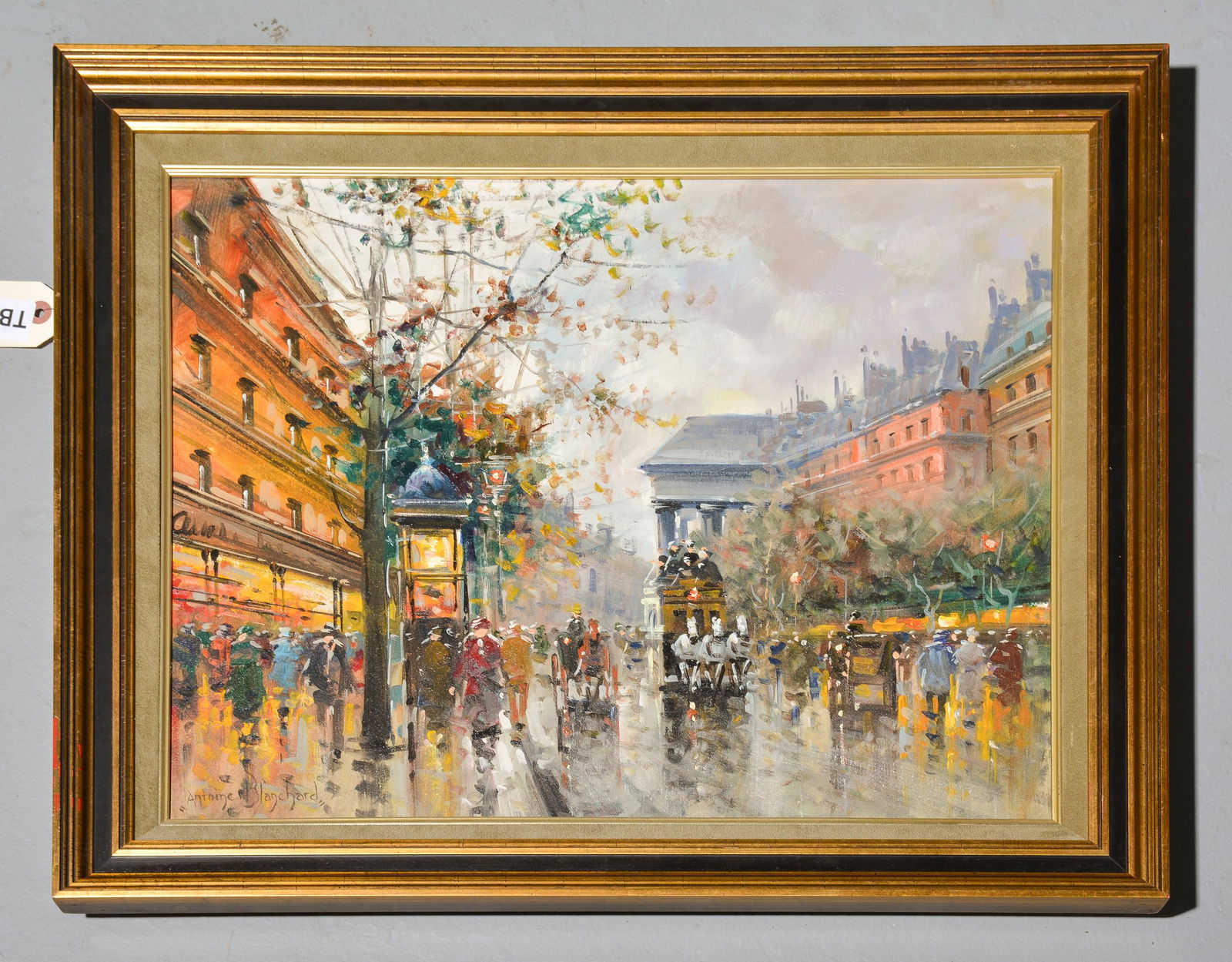Antoine Blancherd Oil on Canvas Street Scene (1 of 3)