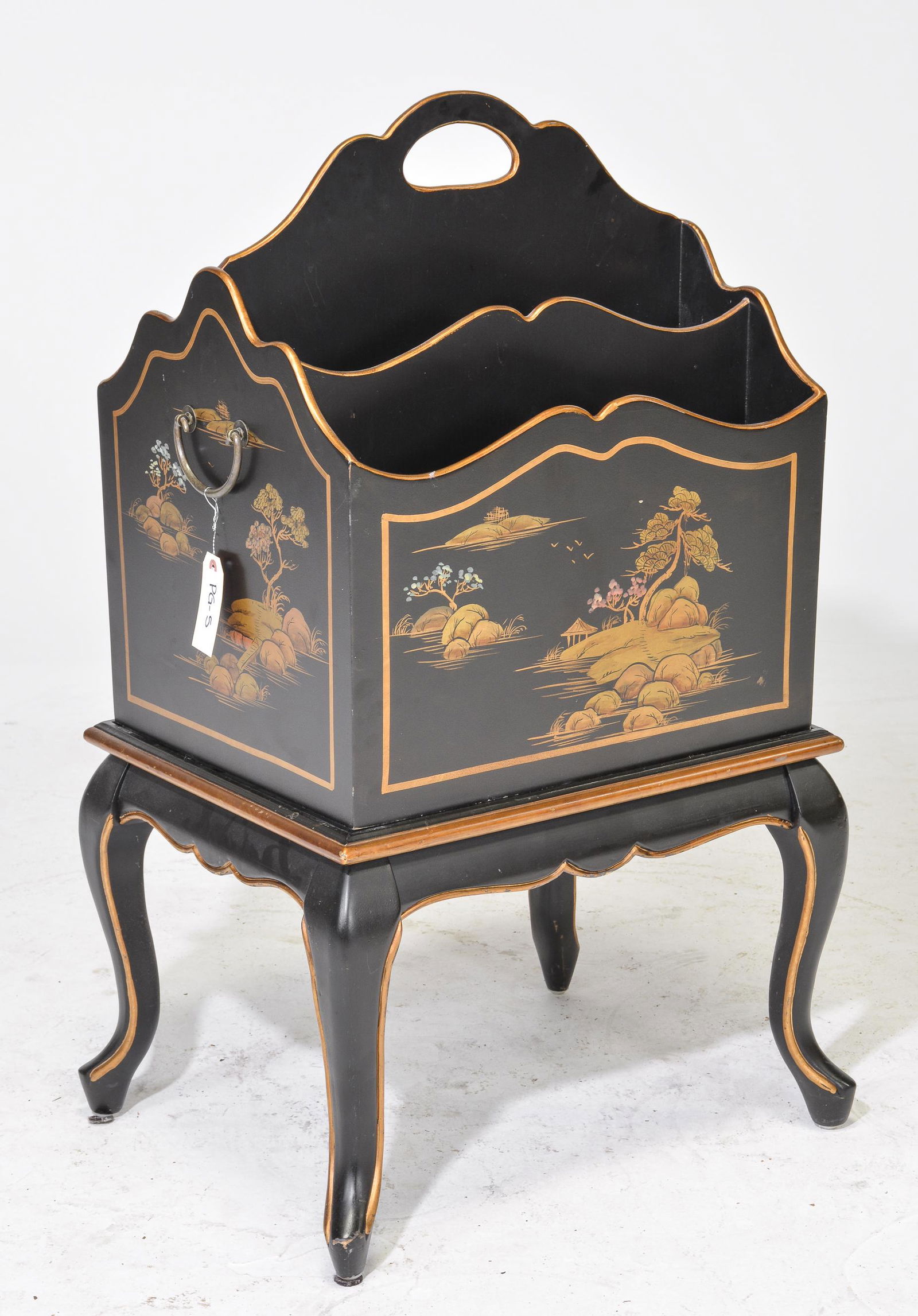 Castilian Large Painted Magazine Rack on Stand (1 of 2)