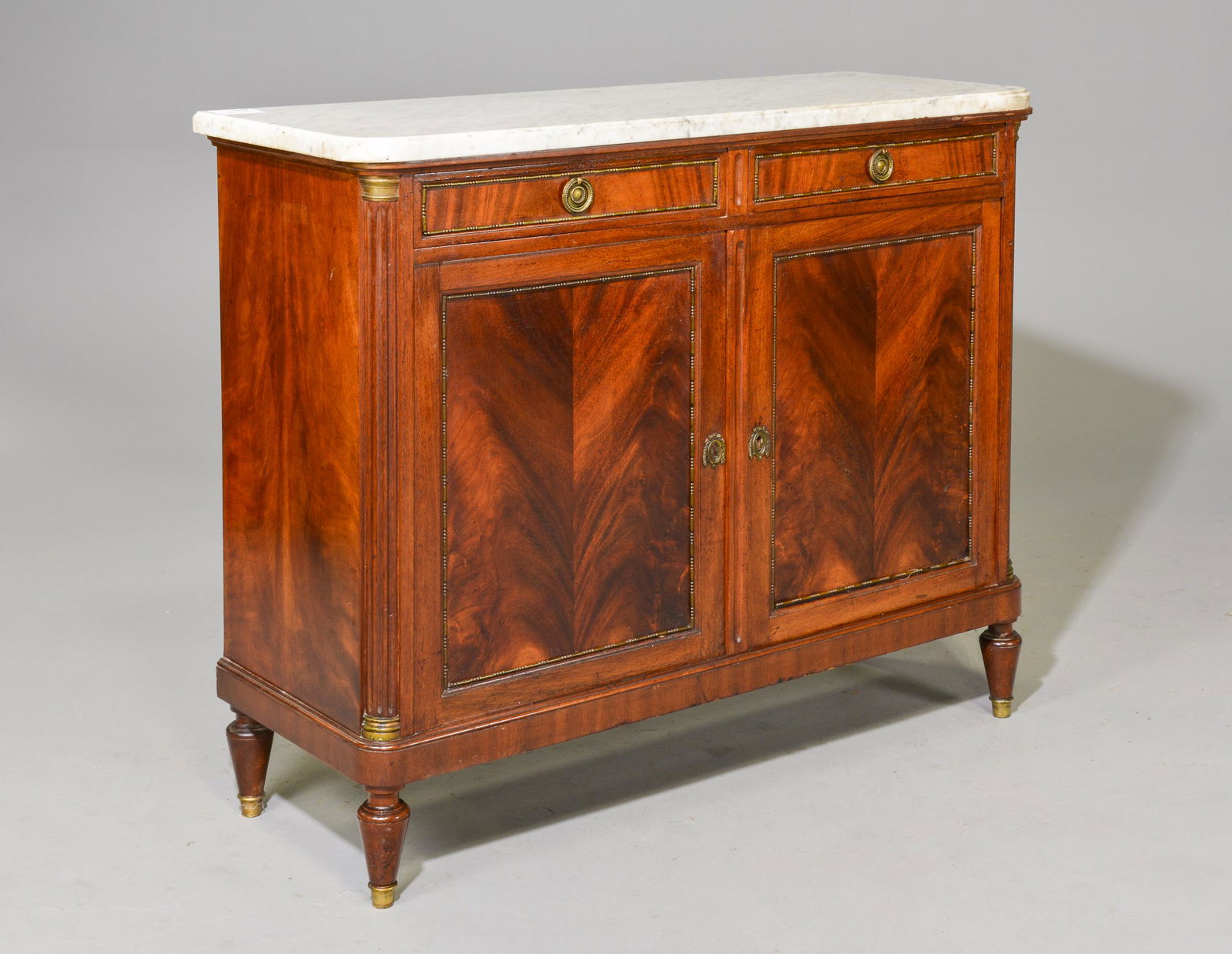 Louis XVI Style White Marble Cabinet / Server (1 of 5)