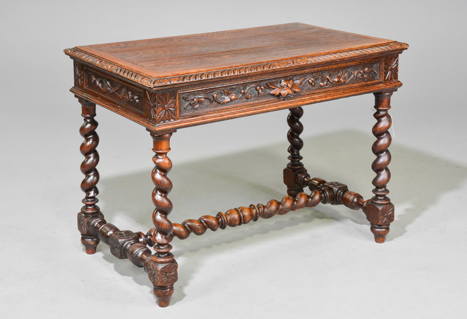 Louis XIII Style Carved Chestnut Barley Twist Table (1 of 4)
