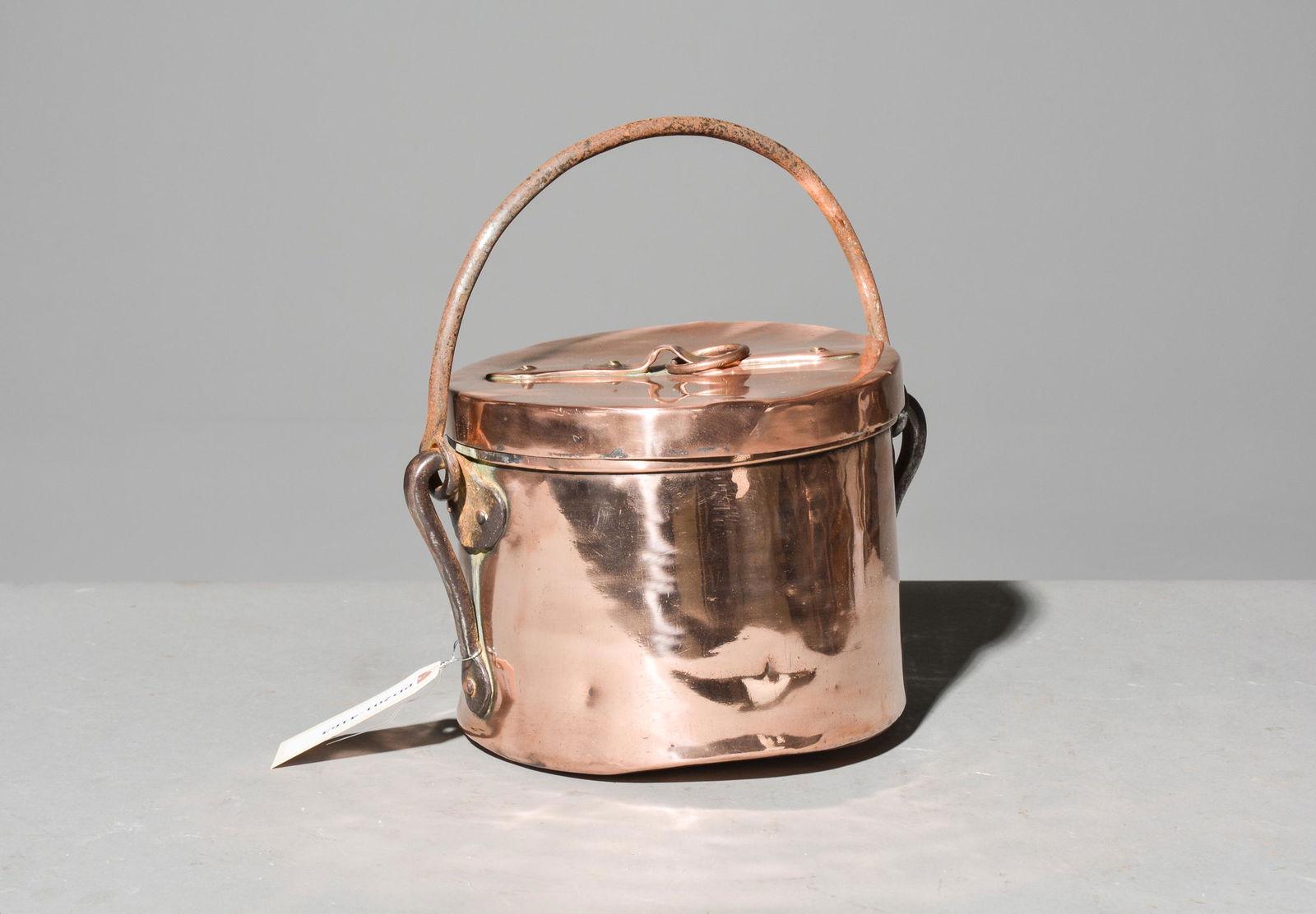 French Polished Copper Pot with Lid (1 of 3)
