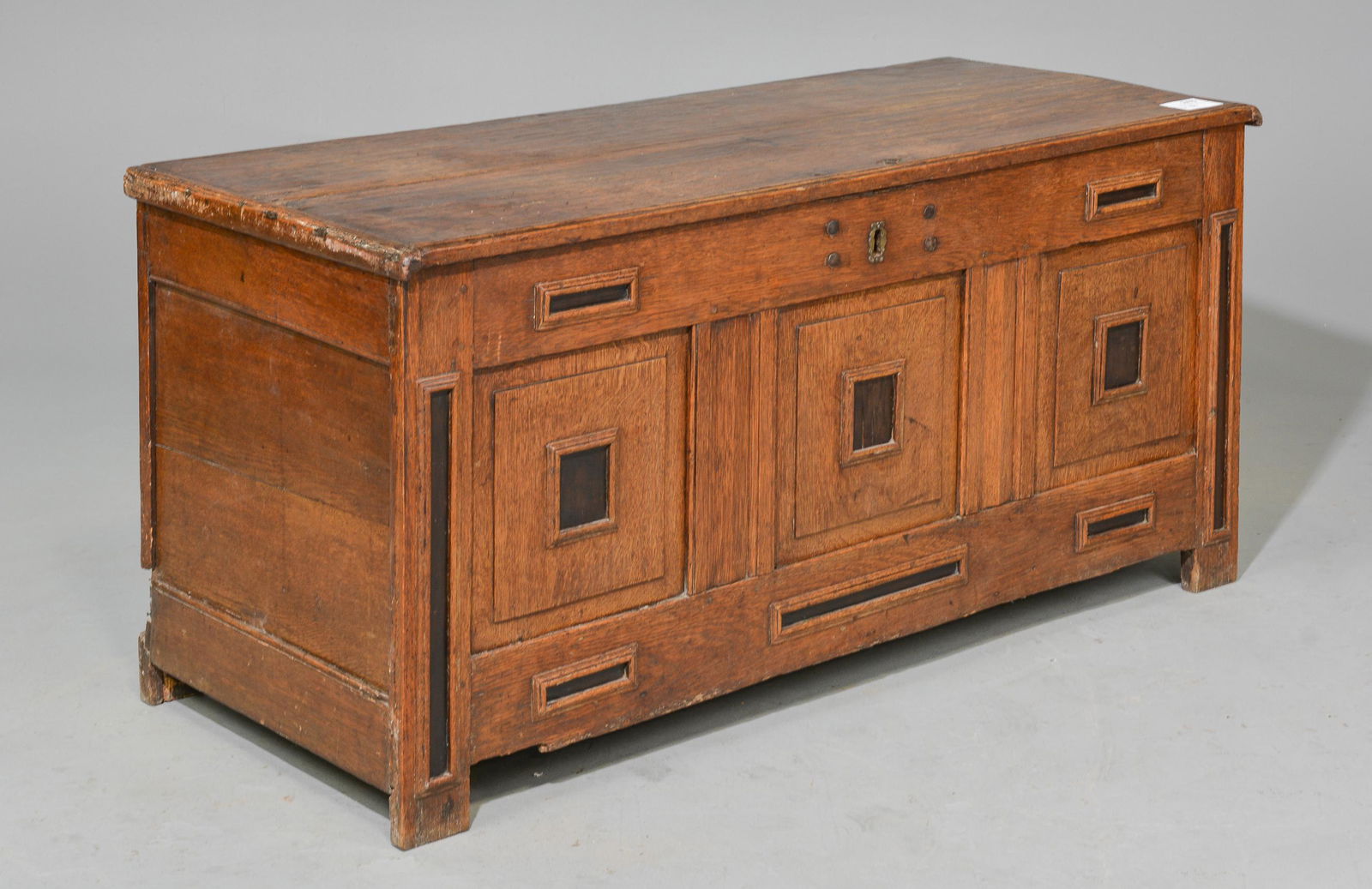 French Large Oak Trunk / Blanket Box (1 of 5)
