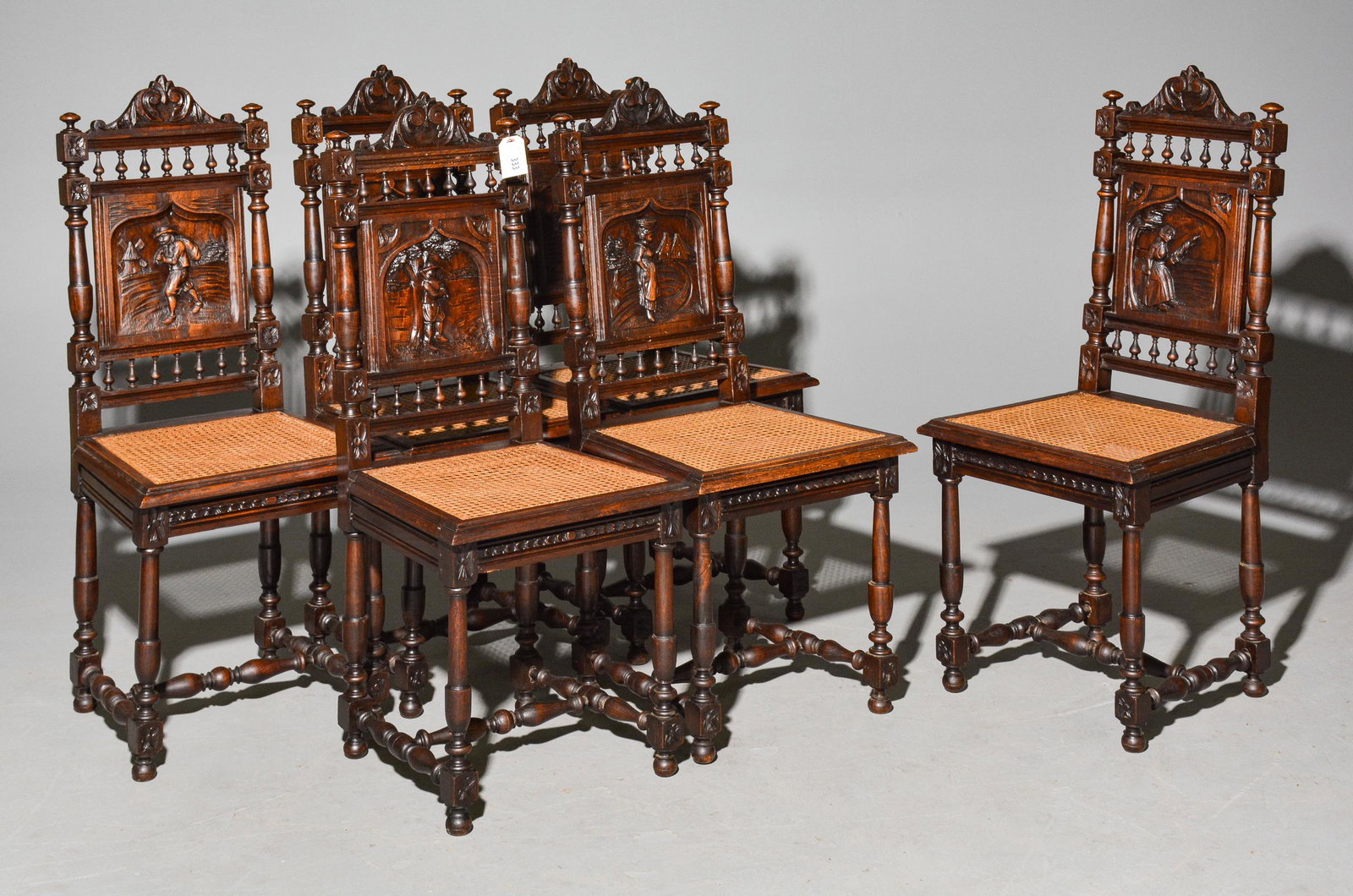 6 Breton Style Chestnut Dining Chairs (1 of 4)