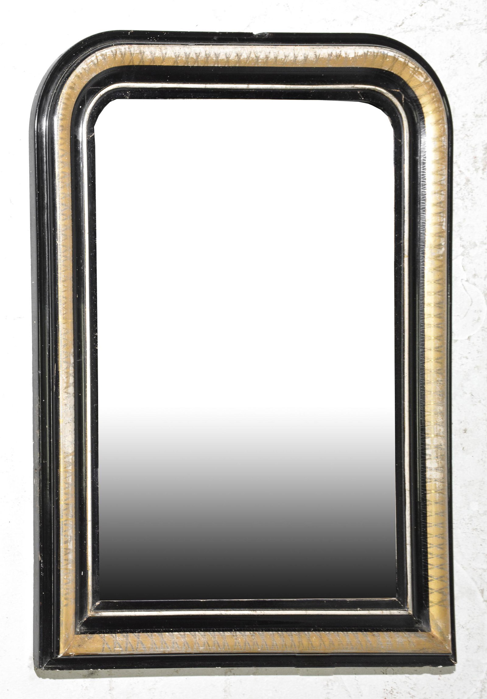 Louis Philippe Style Black / Gold Framed Mirror (1 of 3)