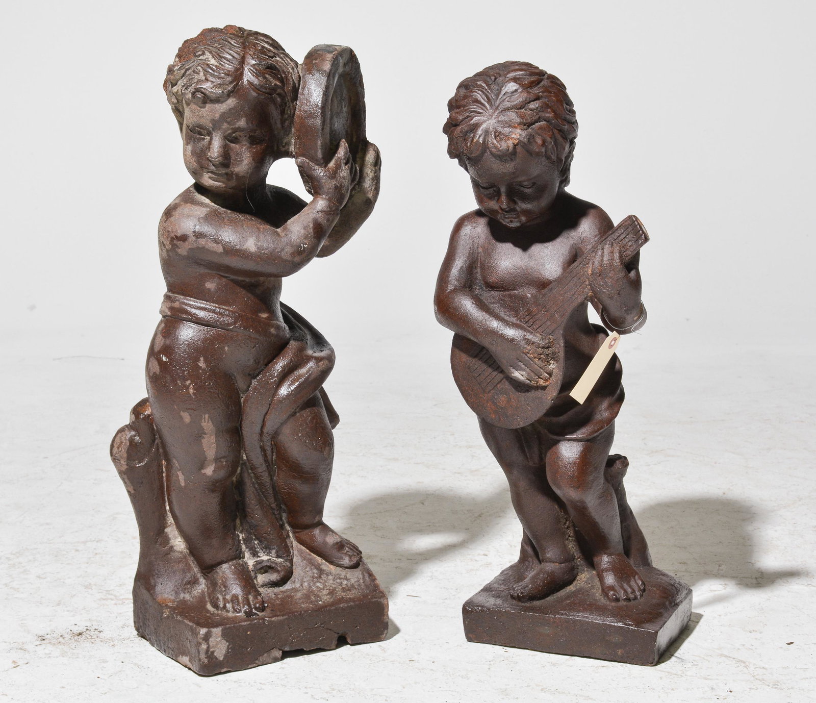 2 Cast Iron Youth Figures with Instruments (1 of 4)