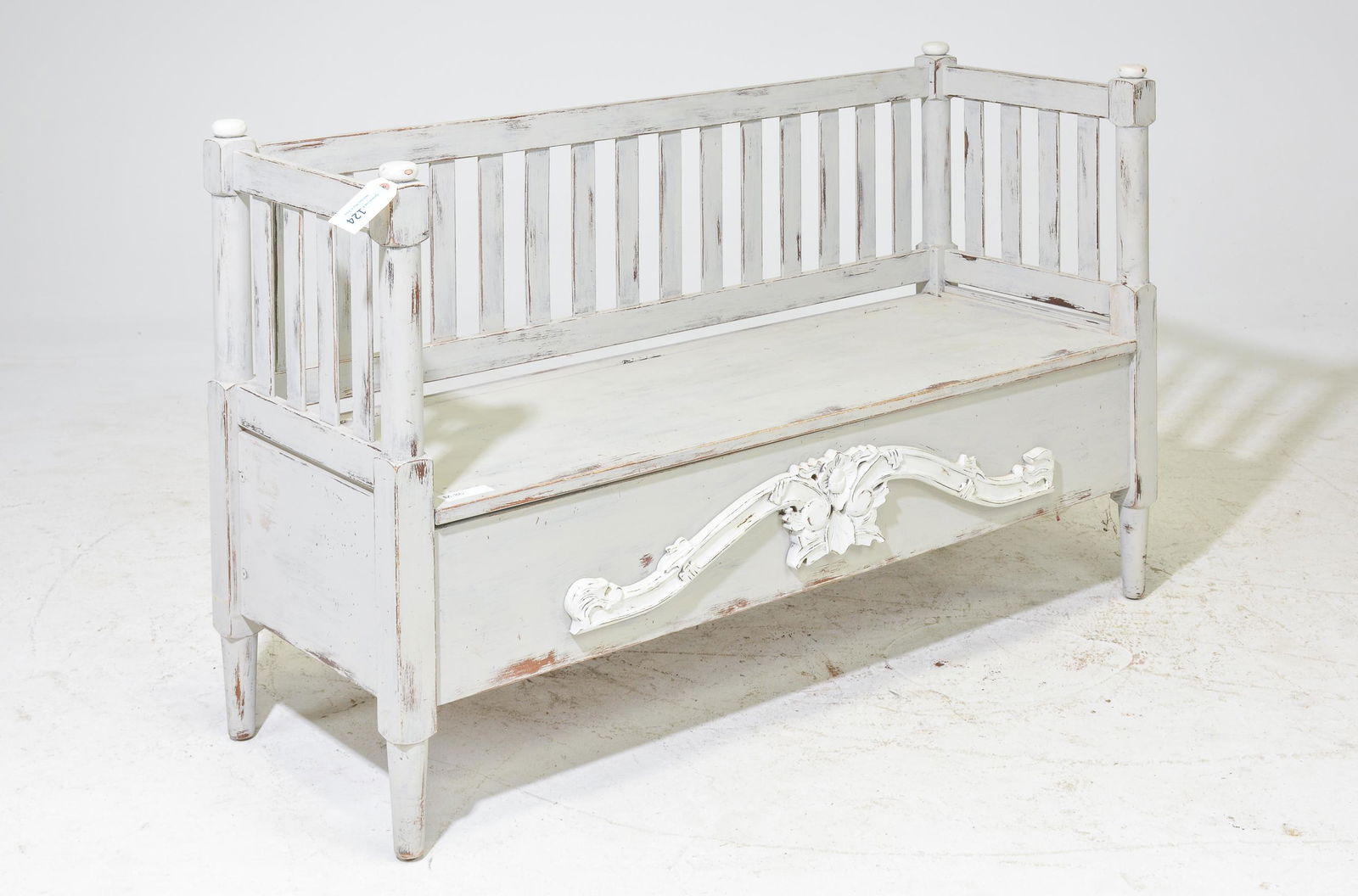 Painted Hall Bench with Lift Seat (1 of 3)