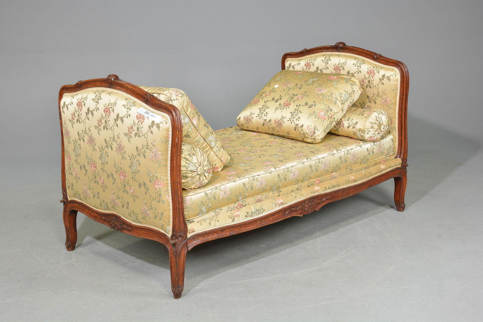 Louis XV Style Floral Upholstered Day Bed (1 of 3)