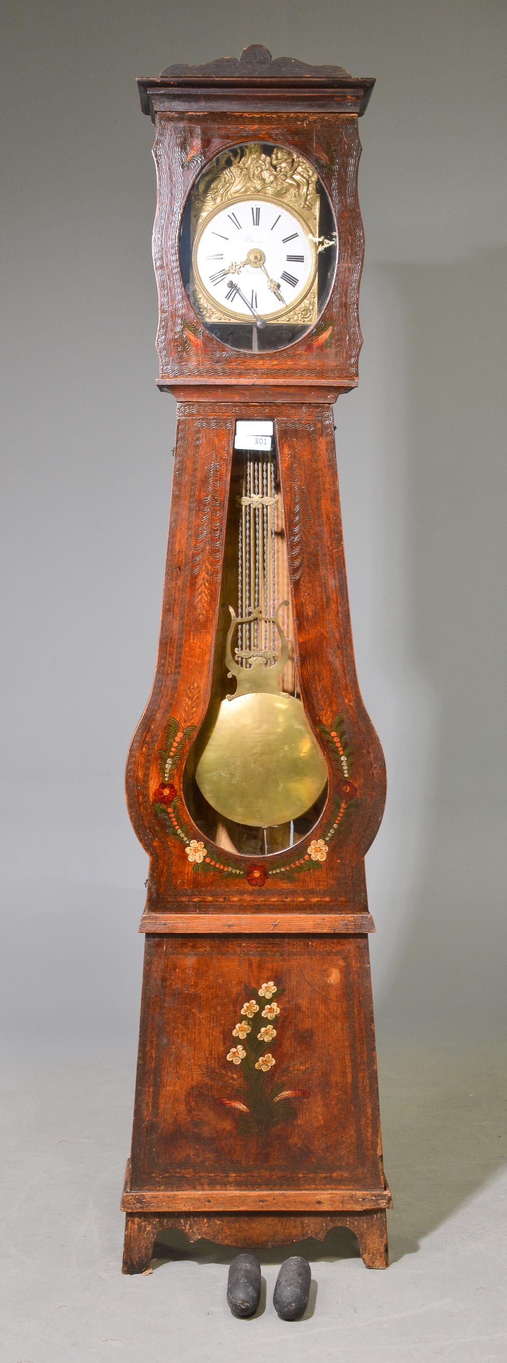 French Banjo Shaped Longcase / Grandfather Clock (1 of 4)