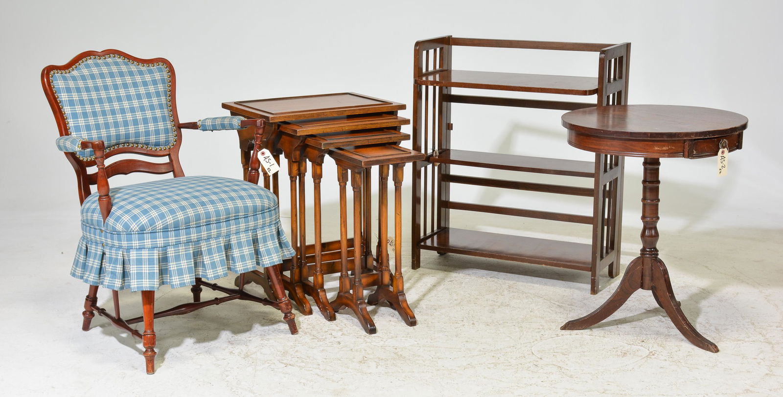 4pcs - Arm Chair, Nesting Tables, Shelf, Table (1 of 2)