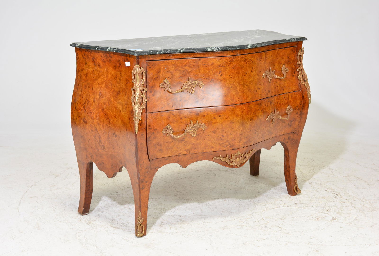 French Replica Green Marble Top Commode (1 of 4)