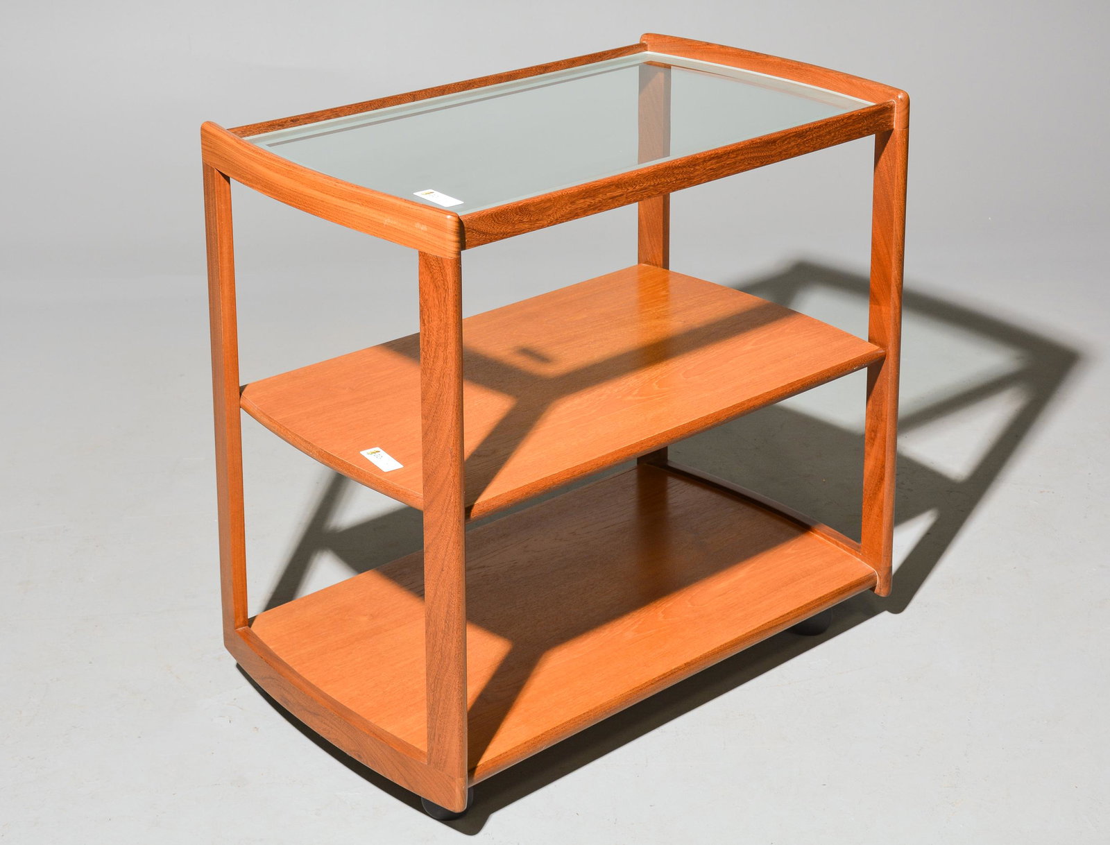 Mid Century Modern 3 Tier Cocktail Cart by GPlan: Mid Century Modern 3 Tier Cocktail Cart by Gplan -32 in tall x 33 x 20