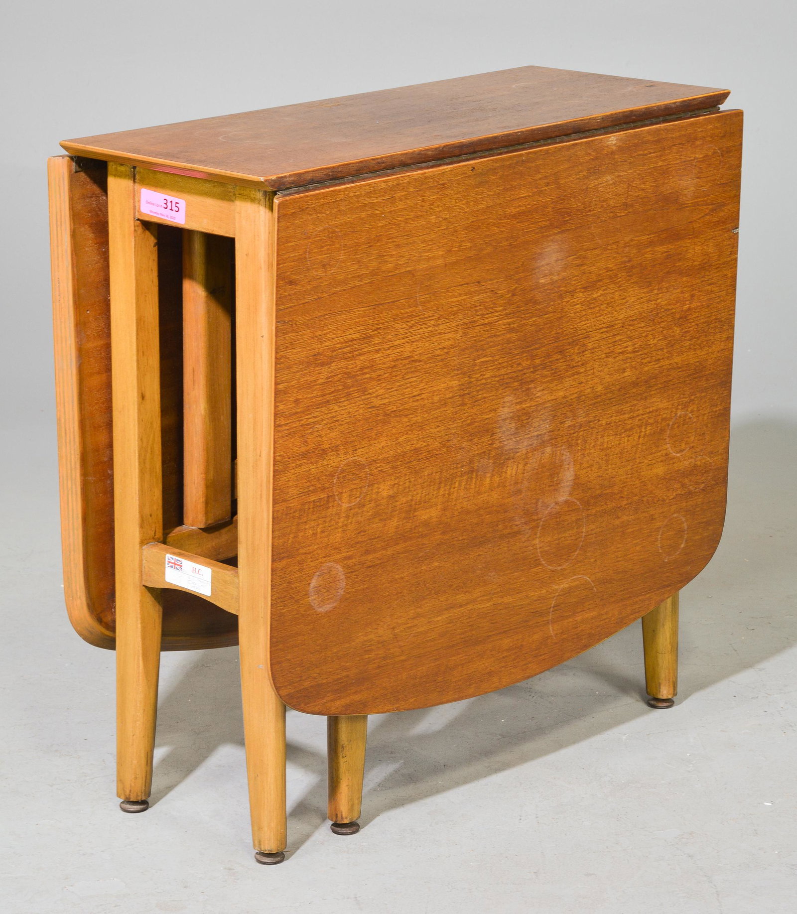 Mid Century Modern Drop Leaf Table: Danish Modern Style Drop Leaf Table - 29 in tall x 30 x 12, Leaves are 24 inches each