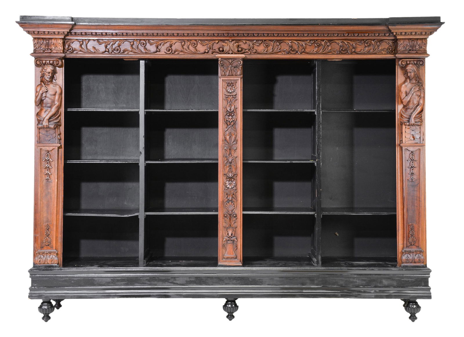 Very Large Figural Carved Open Bookshelf (1 of 6)