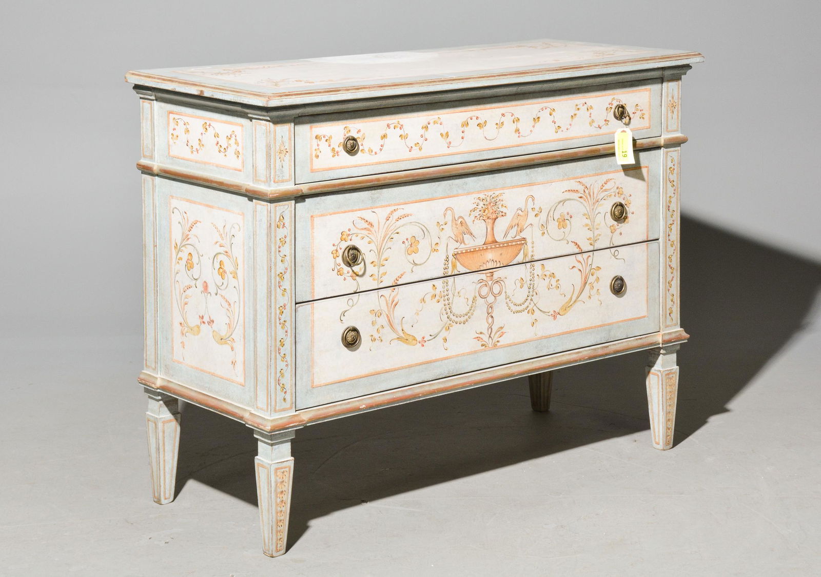 French Style Painted 3 Drawer Chest (1 of 4)