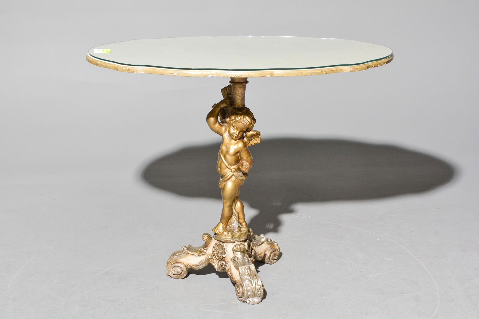 Glass Top Occasional Table with Cherub Base (1 of 3)