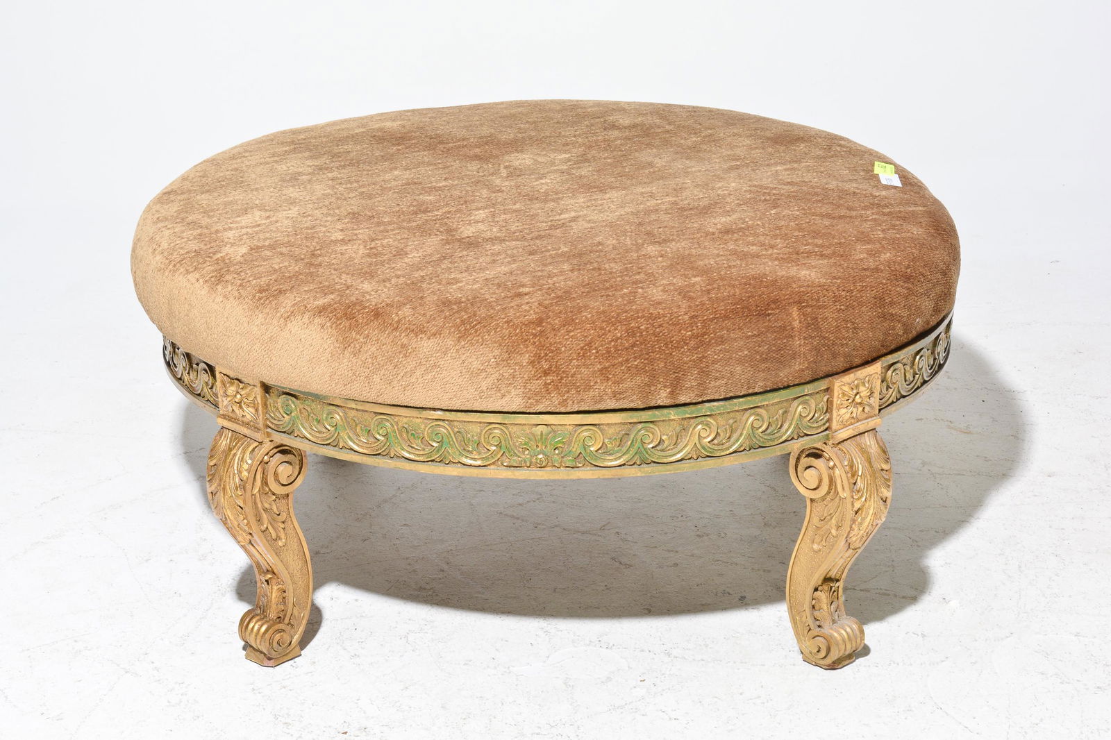 Gilt Base Large Round Ottoman / Bench (1 of 3)
