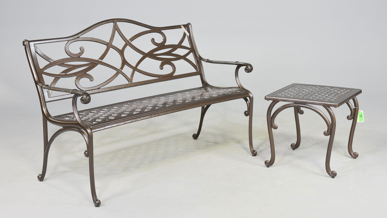 Ethan Allen Wrought Iron Bench & Side Table (1 of 3)