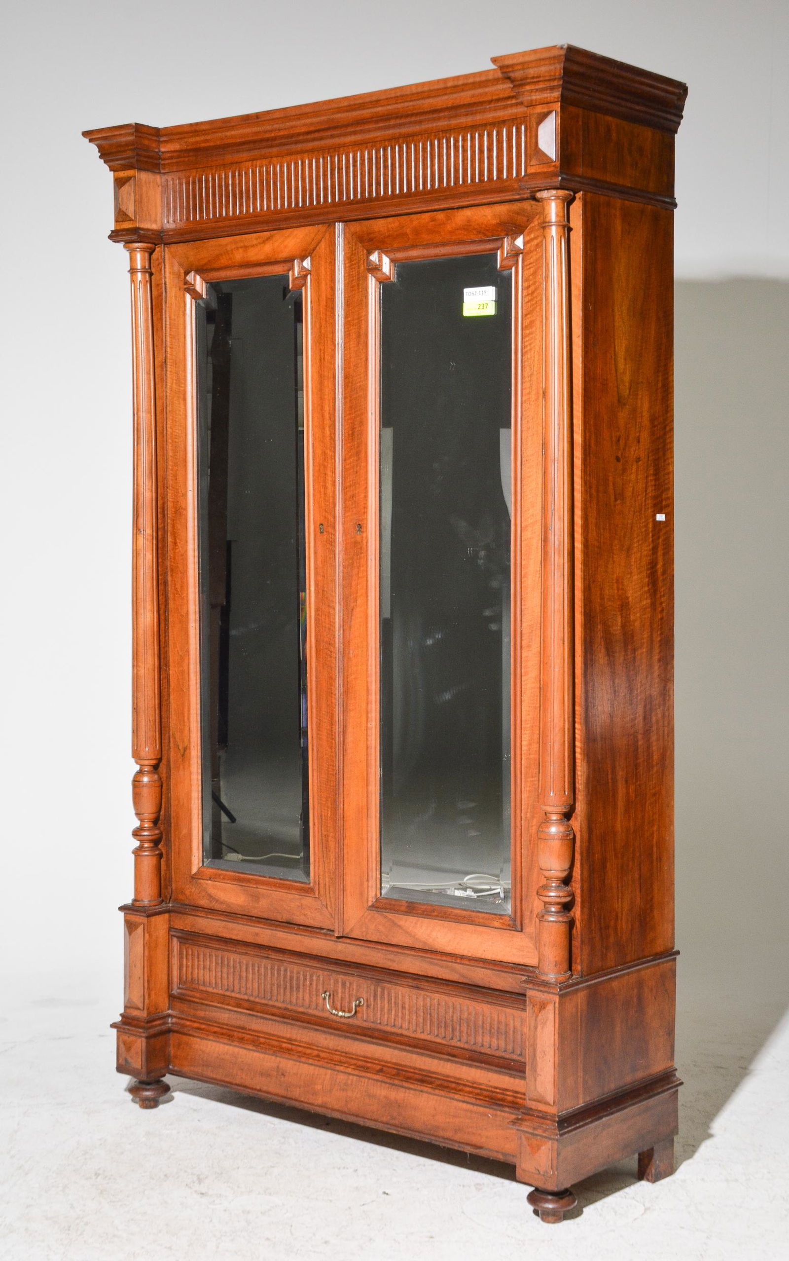 Henri II Style Double Mirror Door Armoire (1 of 5)