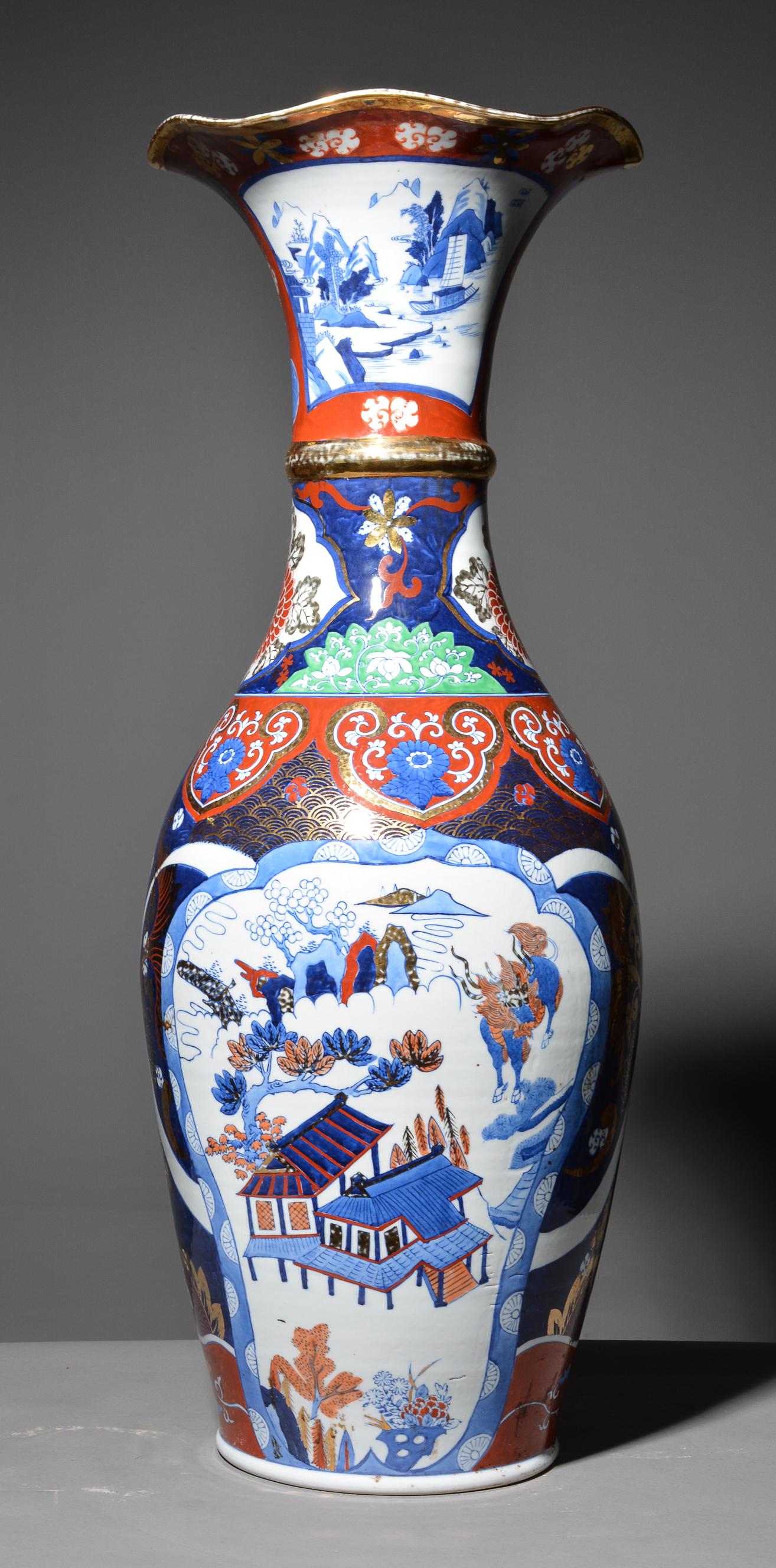 Large Asian Painted Vase (1 of 4)