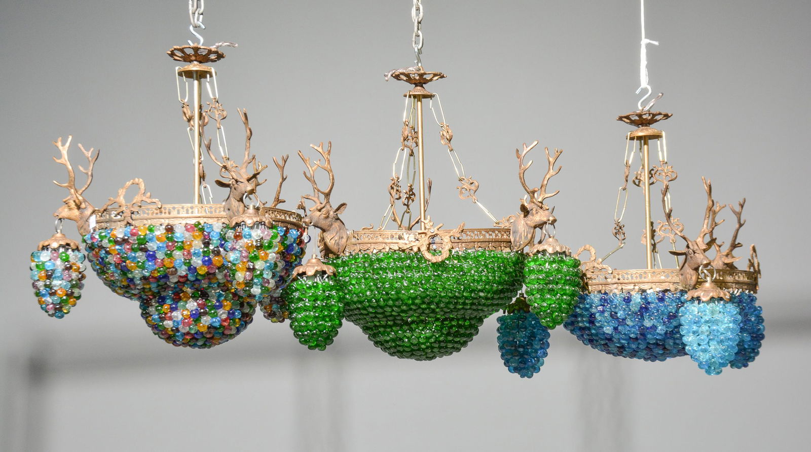 3 Empire Style Chandeliers with Stag Heads (1 of 4)