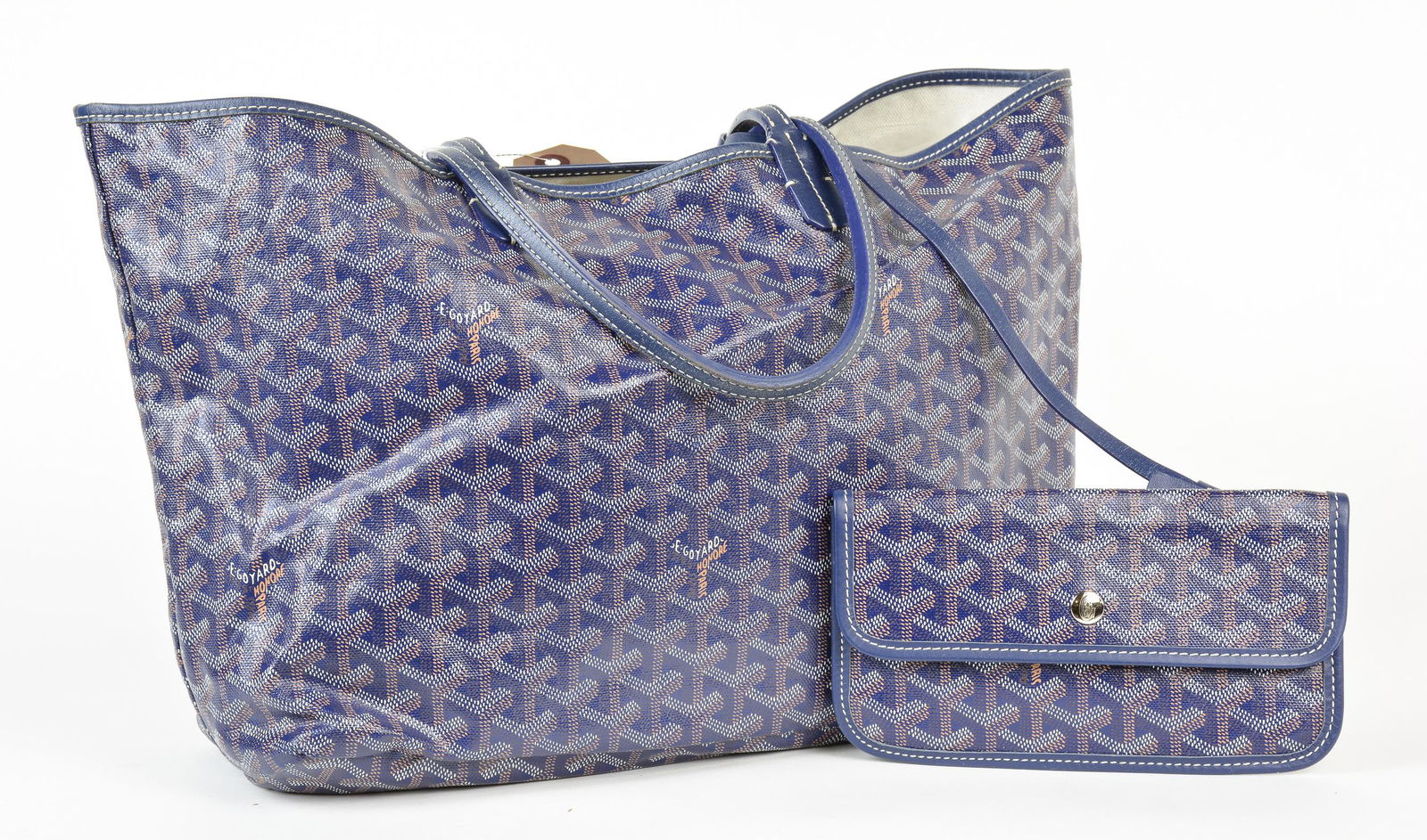Goyard Saint Louis PM in Blue Goyardine Coated Canvas (1 of 3)