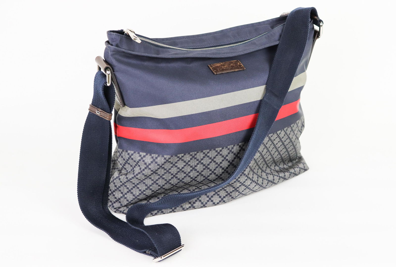 Gucci Web Crossbody Messenger in Diamante Nylon Canvas (1 of 7)