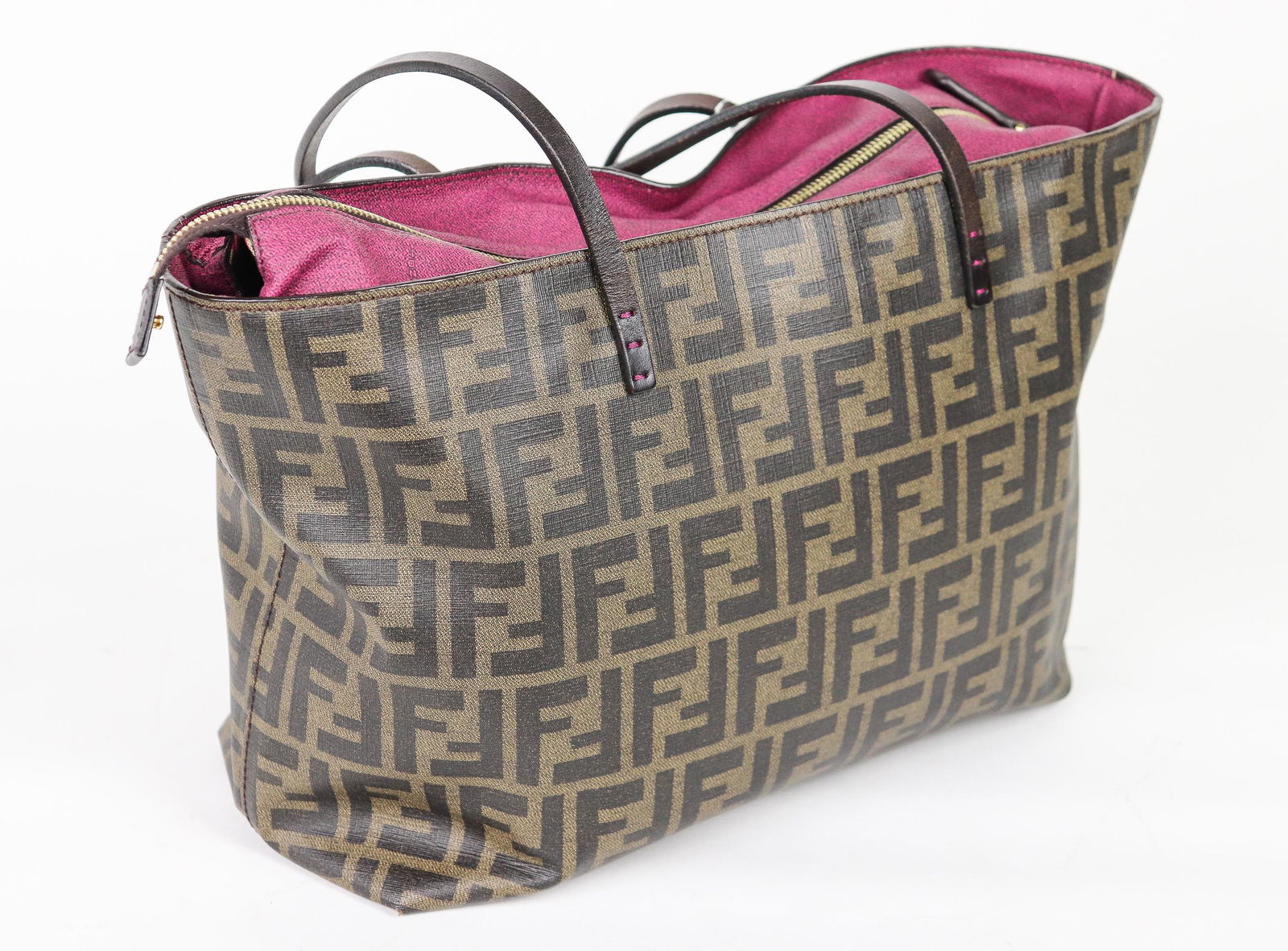 Fendi Roll Tote  in Black/Brown Zucca Coated Canvas (1 of 6)