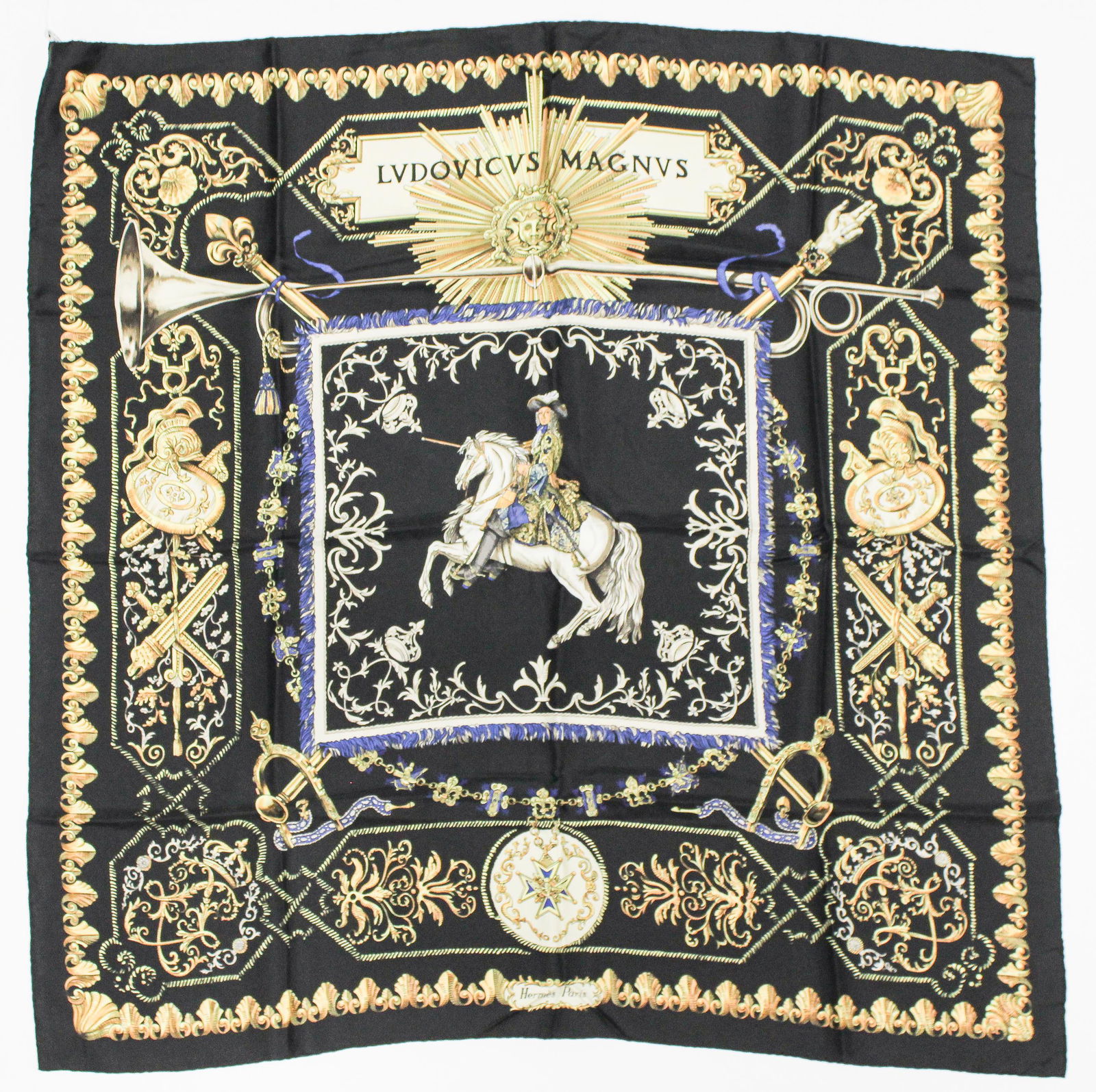 Hermes Scarf "Ludovicus Magnus" by F De La Perriere (1 of 2)