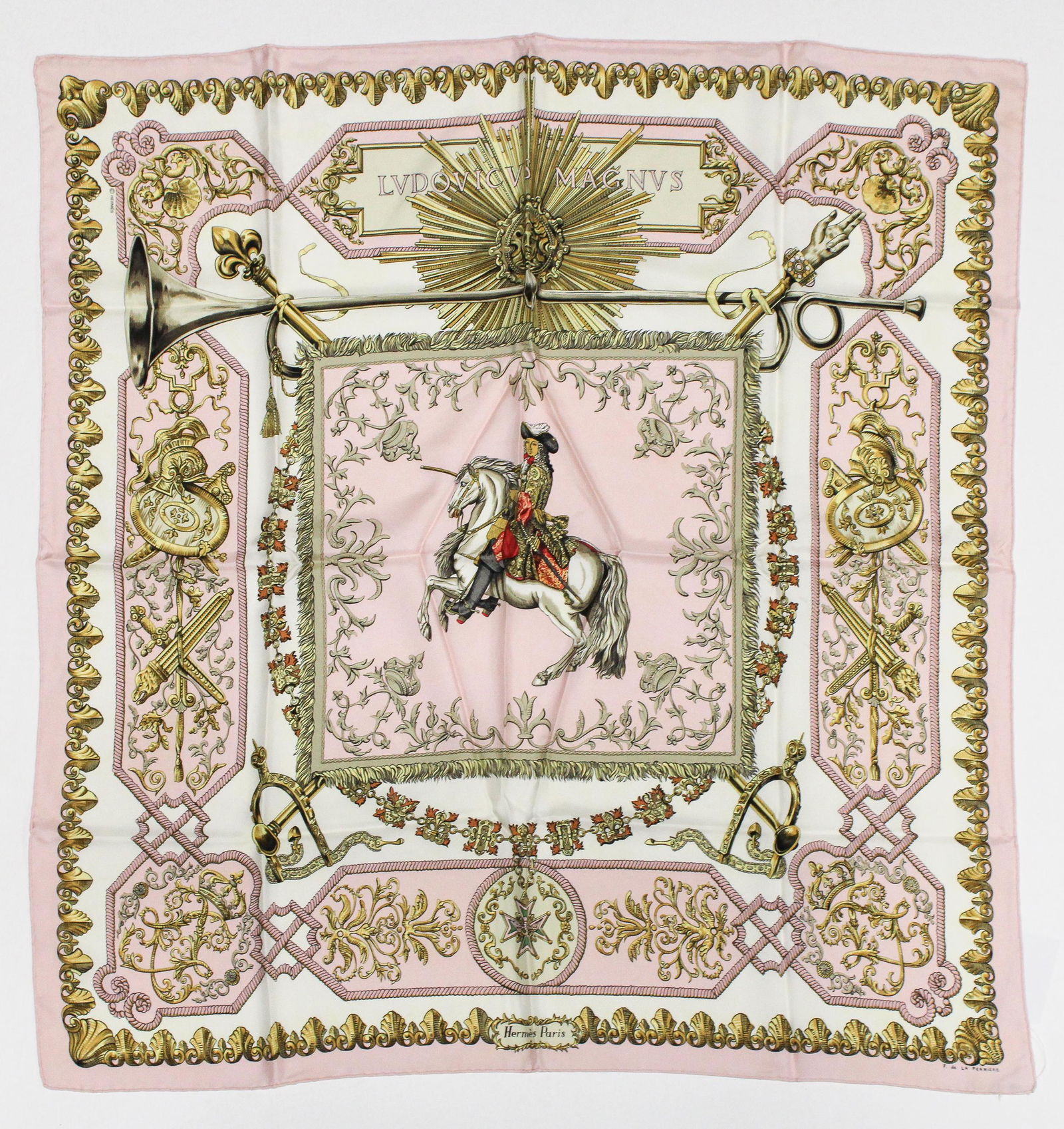 Hermes Scarf "Ludovicus Magnus" by F De La Perriere (1 of 2)