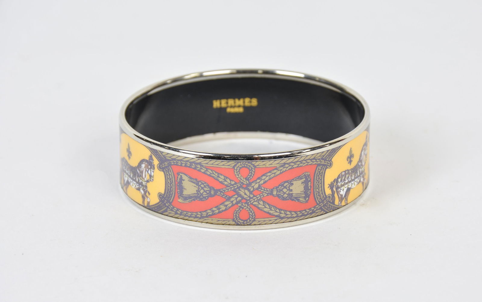 Hermes Enamel Bangle MM - Horse and Tassel Motif (1 of 1)
