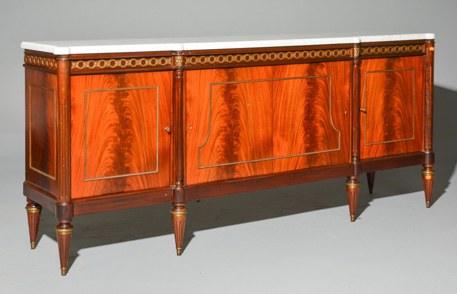 Louis XVI Style White Marble Top Enfilade (1 of 5)