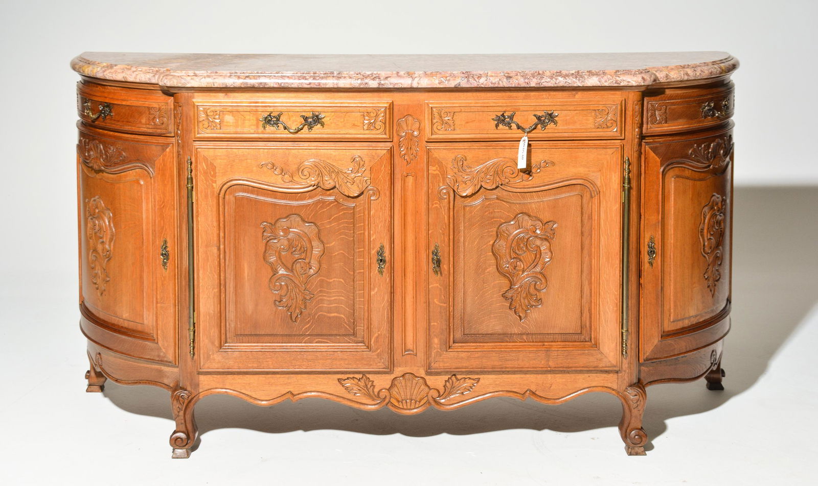 Louis XV Style Marble Top Oak Sideboard (1 of 6)