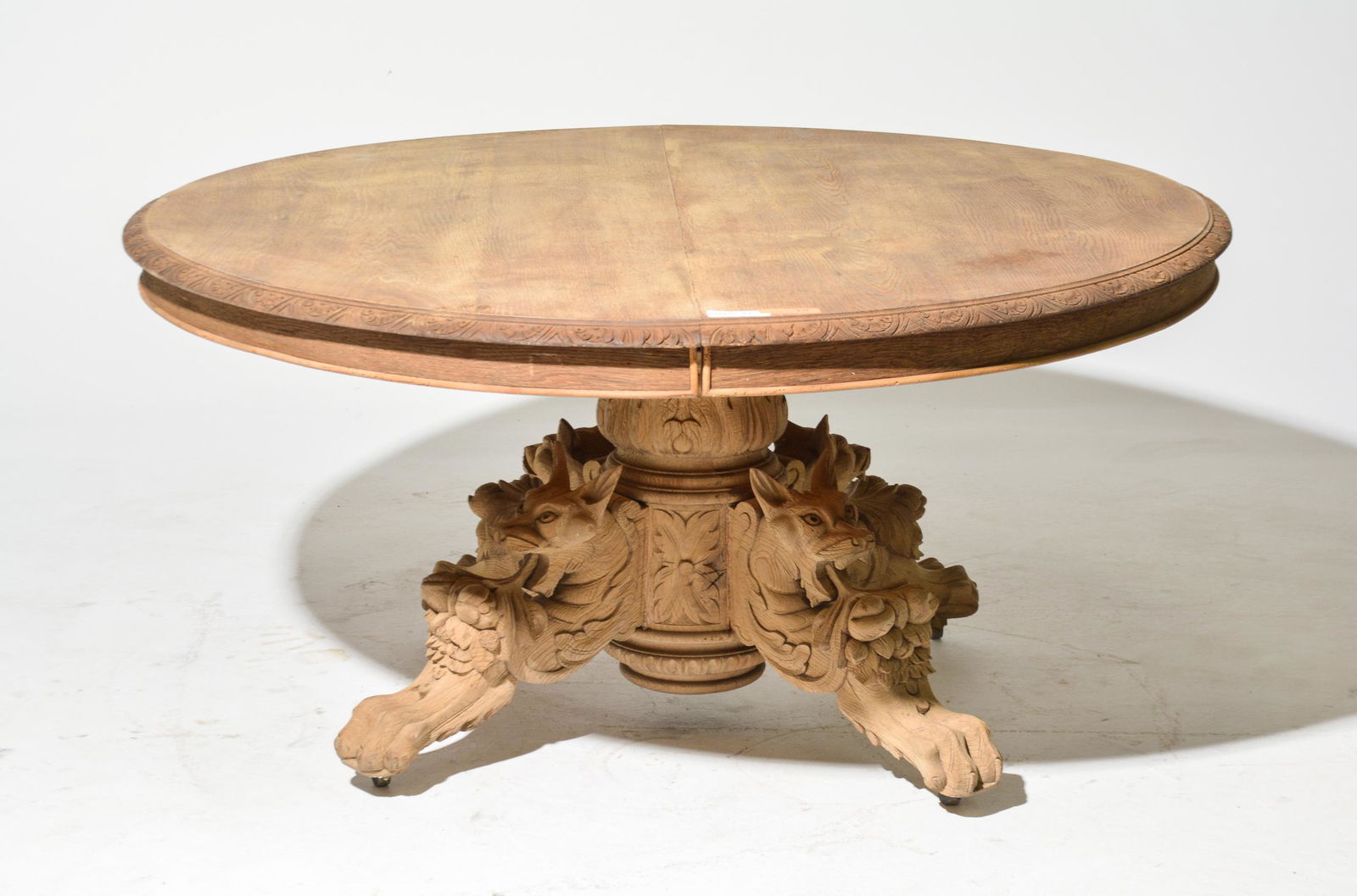 Henri II Style Bleached Oak Hunt Table (1 of 3)