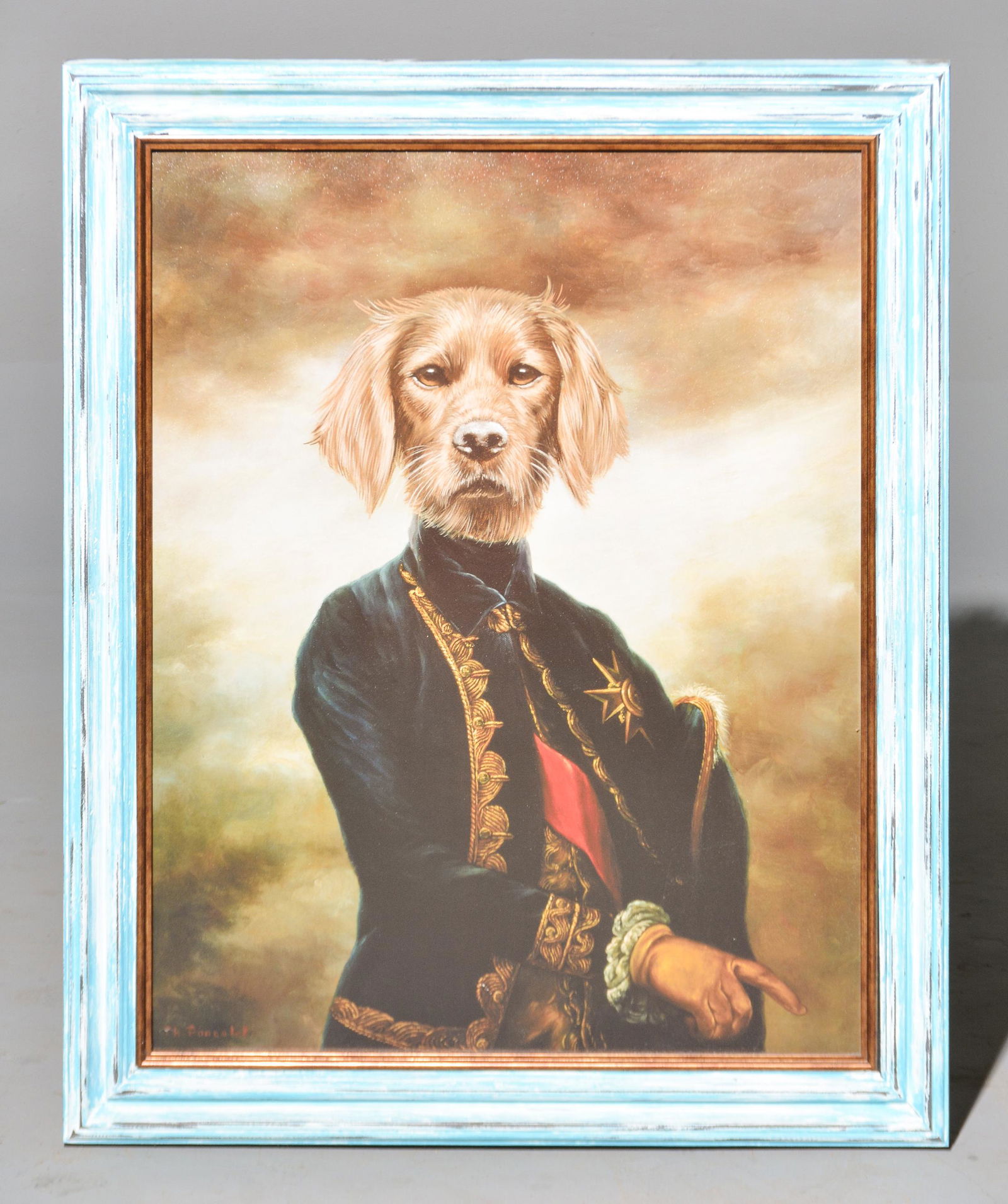Painted Framed Dog Portrait - Oil on Board (1 of 3)
