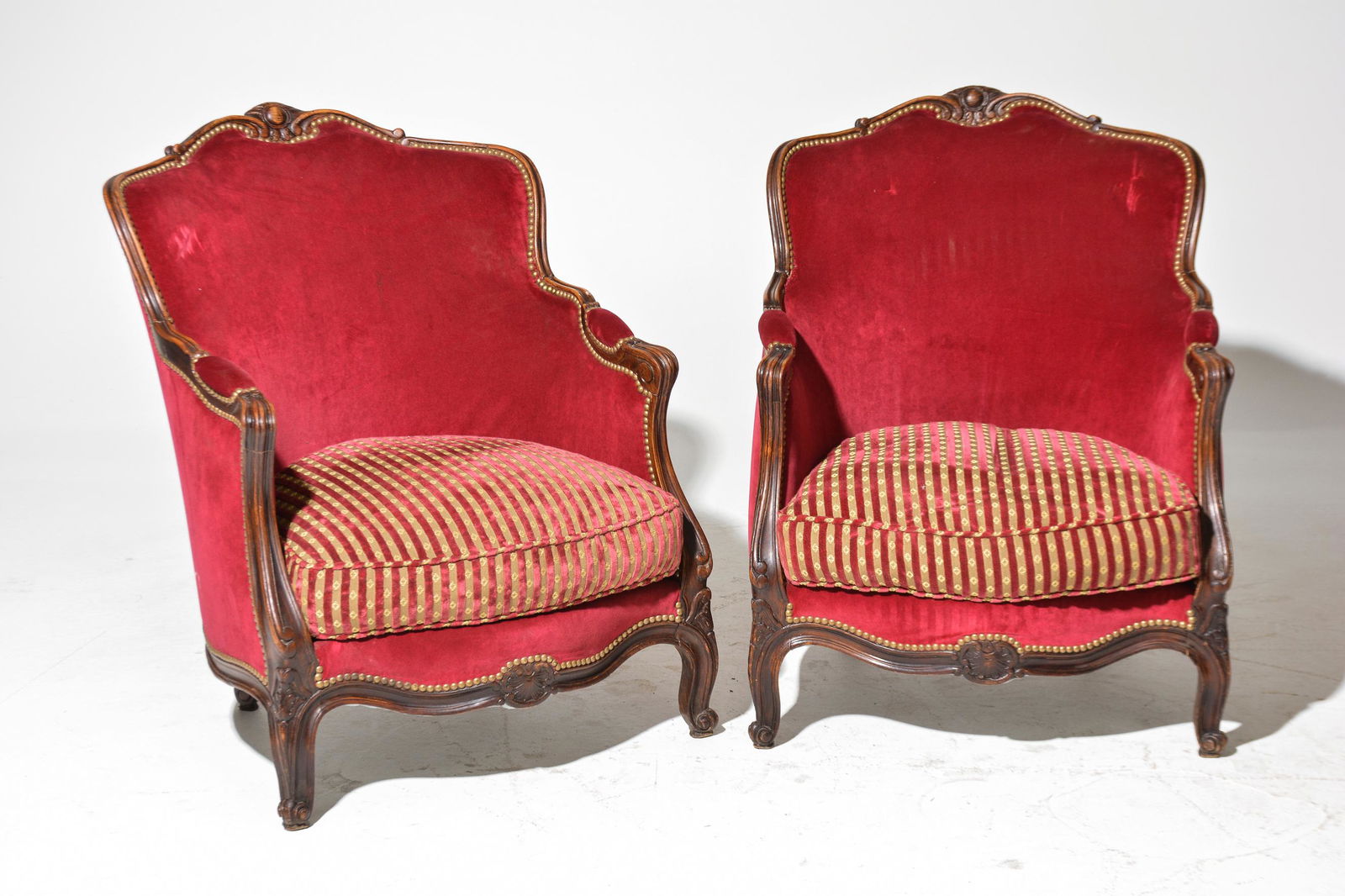 French Pair Louis XV Style Arm Chairs (1 of 4)