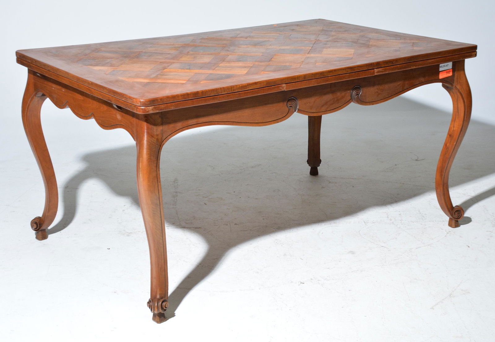 Country French Style Draw Leaf Table - Parquet Top (1 of 4)