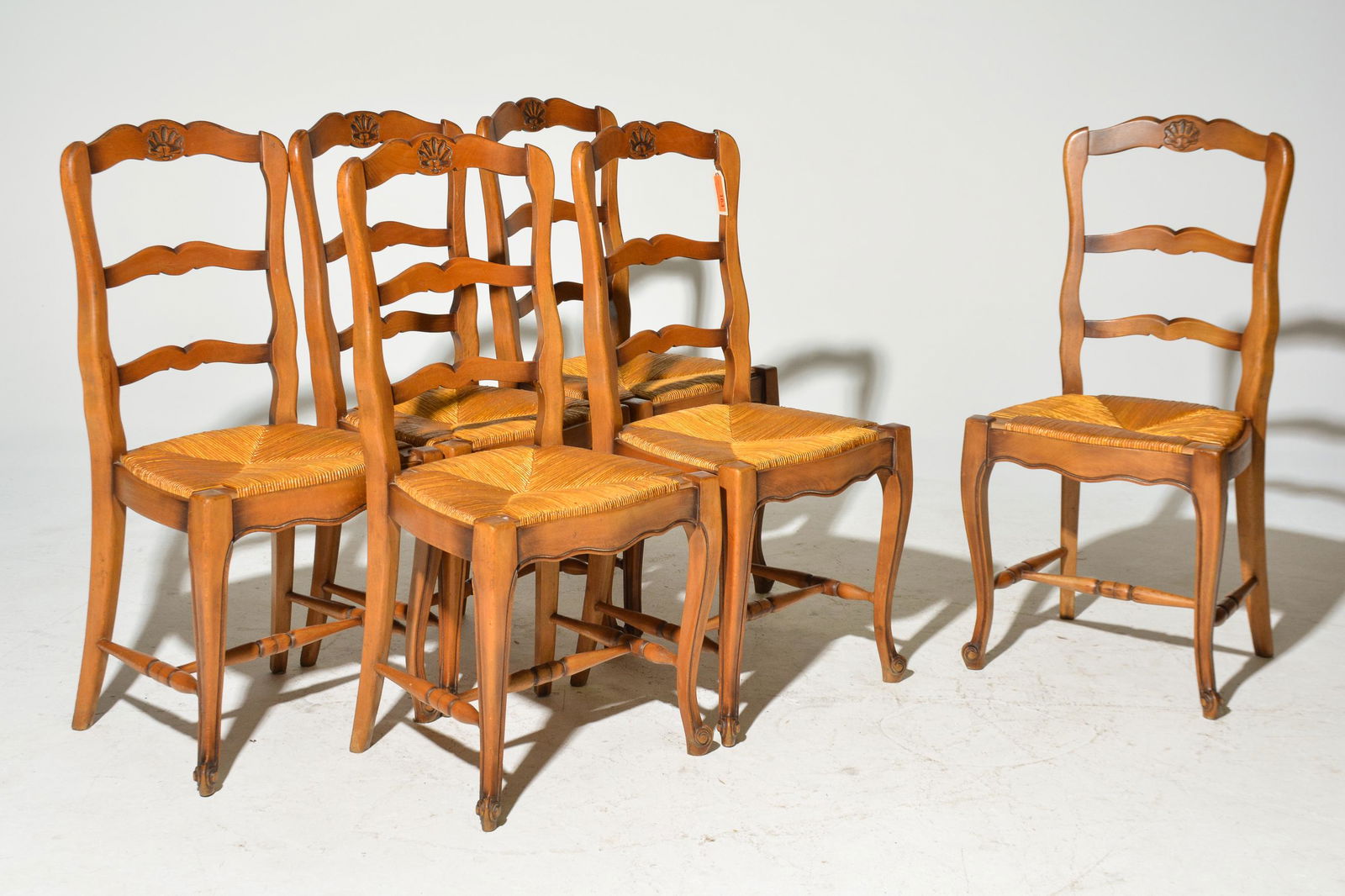 6 Ladder Back Rush Seat Country French Style Chairs (1 of 3)