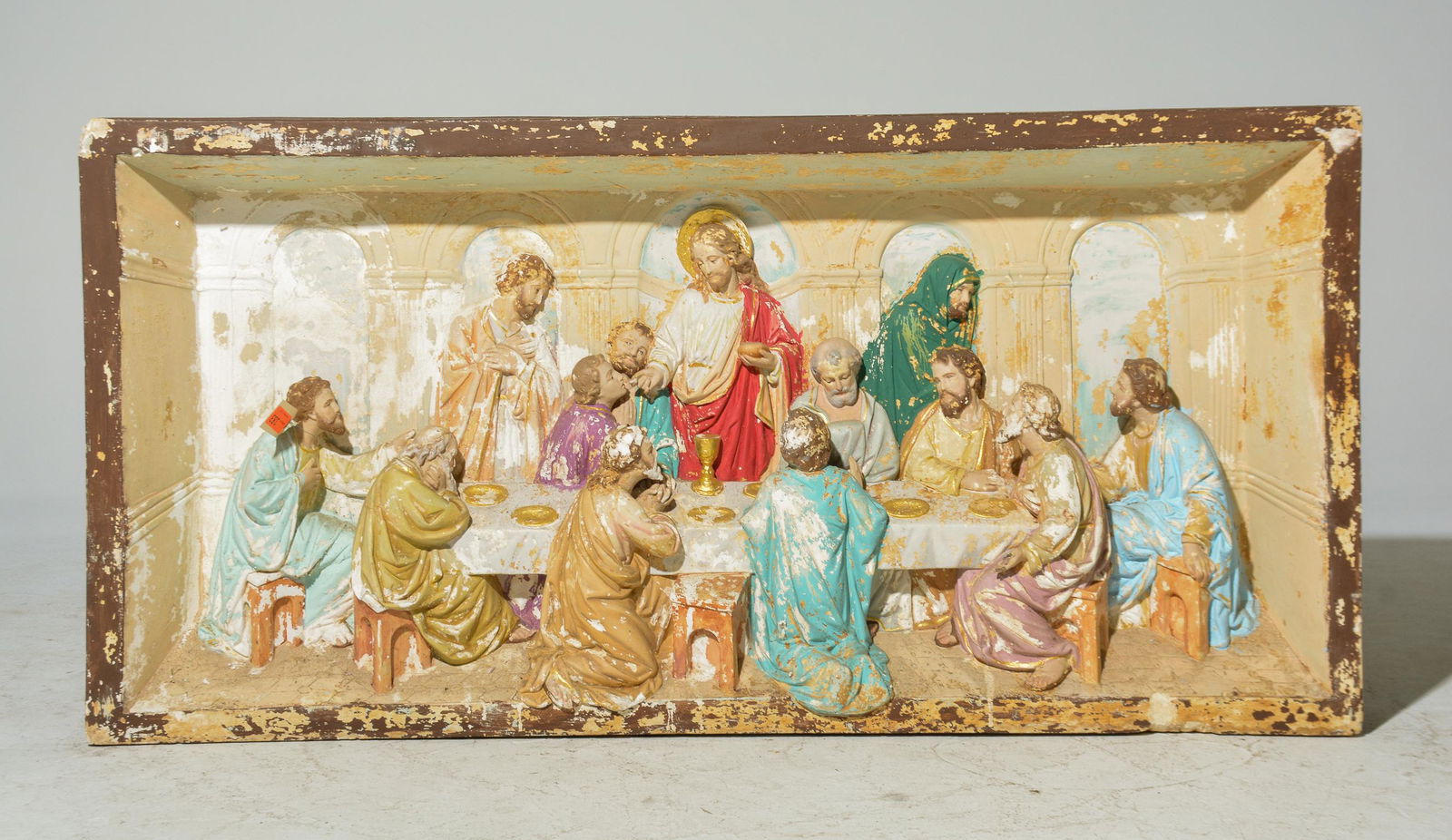 AS IS - Large Painted Last Supper Scene Statue (1 of 7)