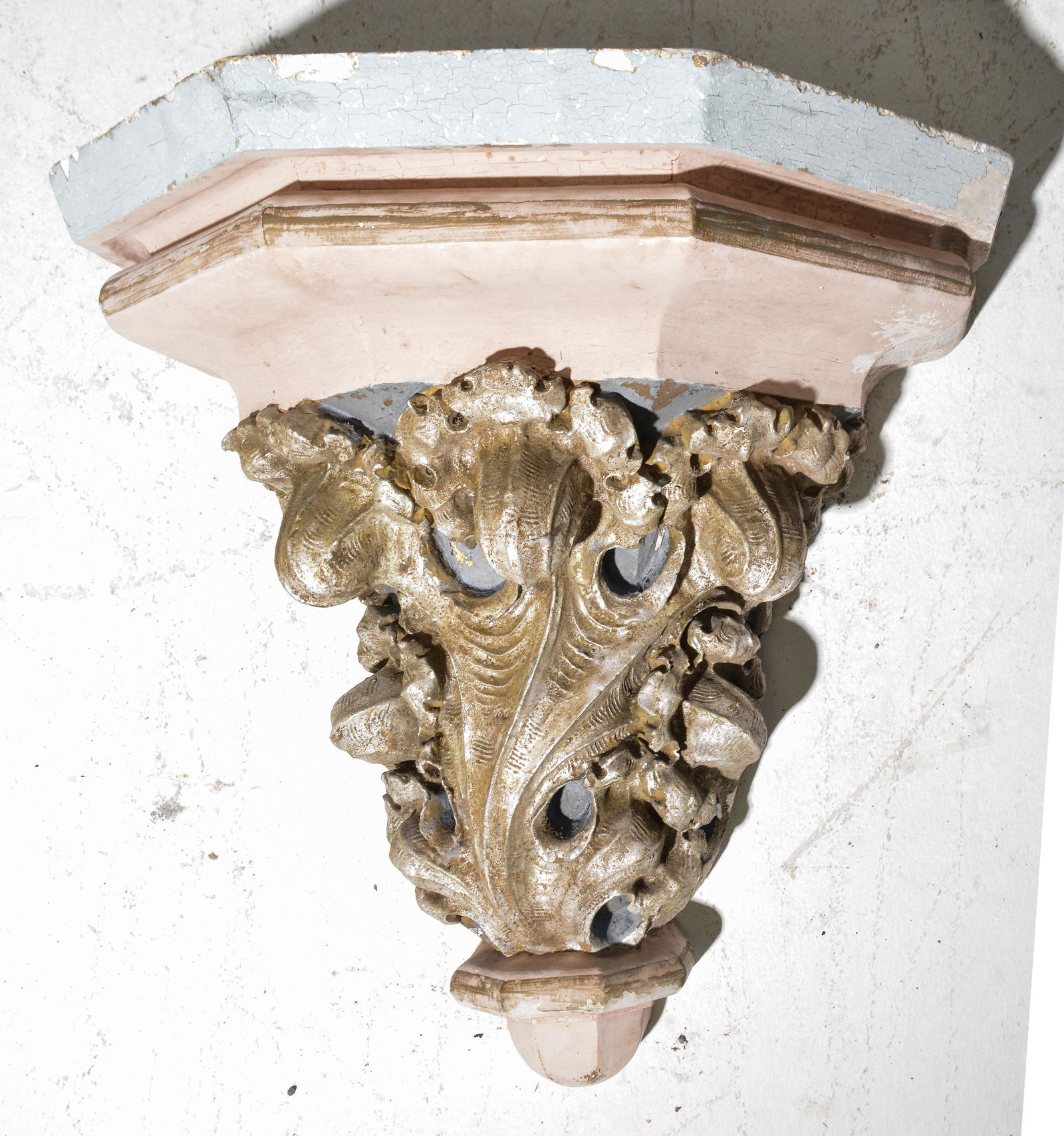 Large Painted French Style Wall Shelf (1 of 5)