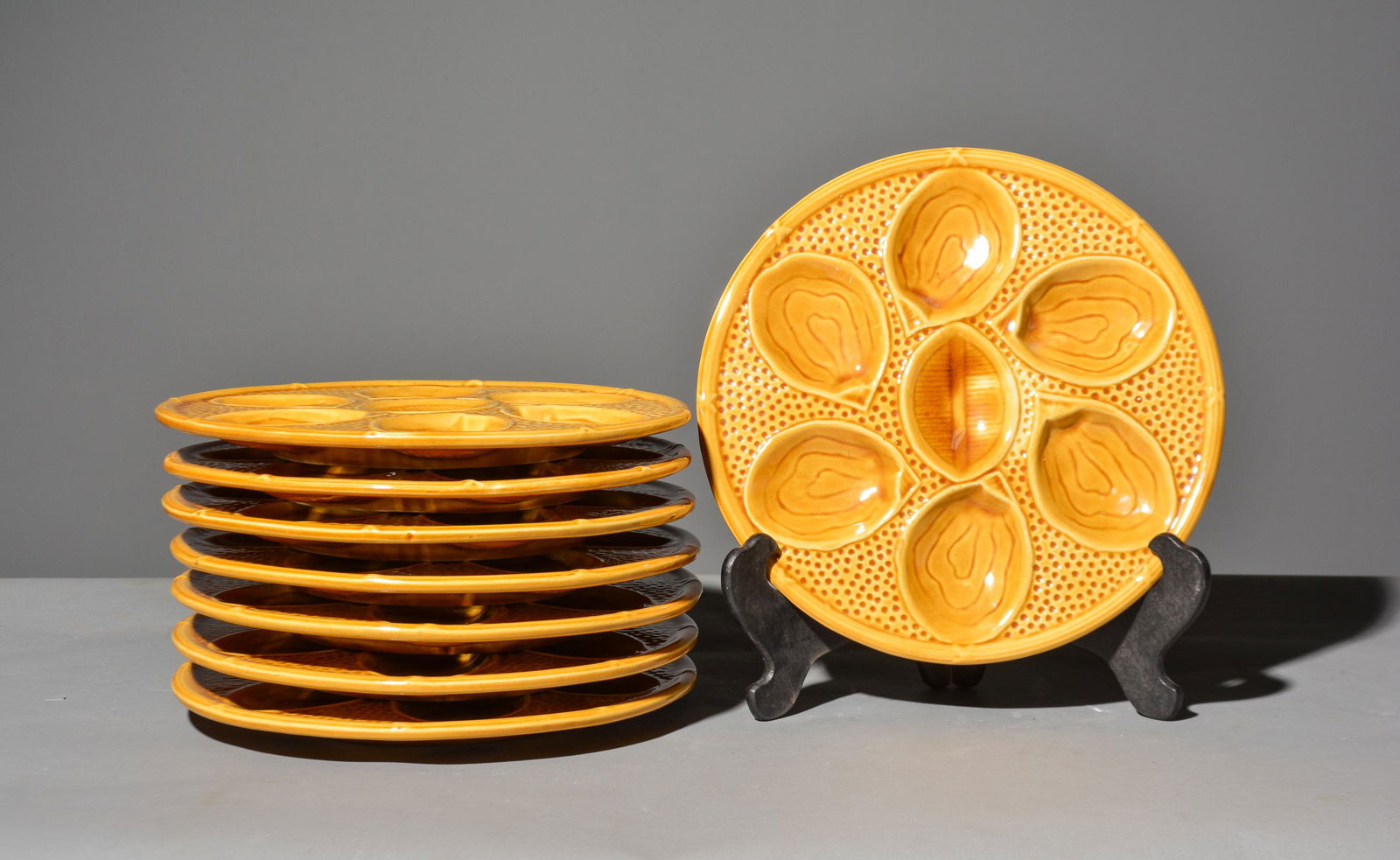 8 French Oyster Plates (1 of 3)