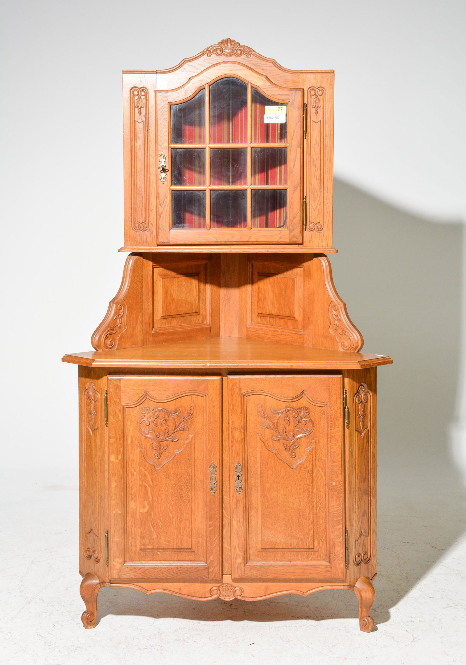 Louis XV Style Oak Corner Cabinet (1 of 3)