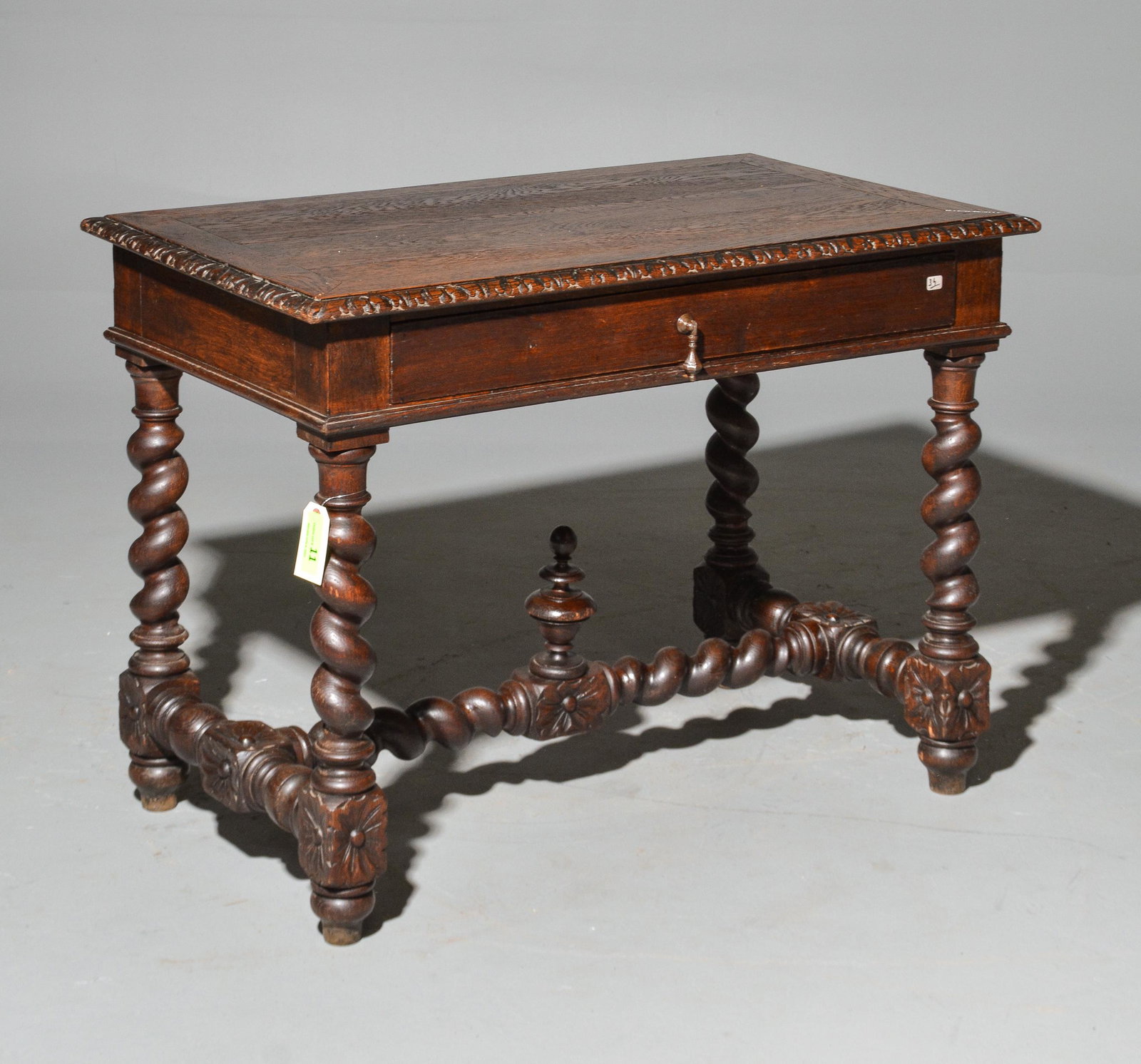 Barley Twist Oak Single Drawer Table (1 of 5)