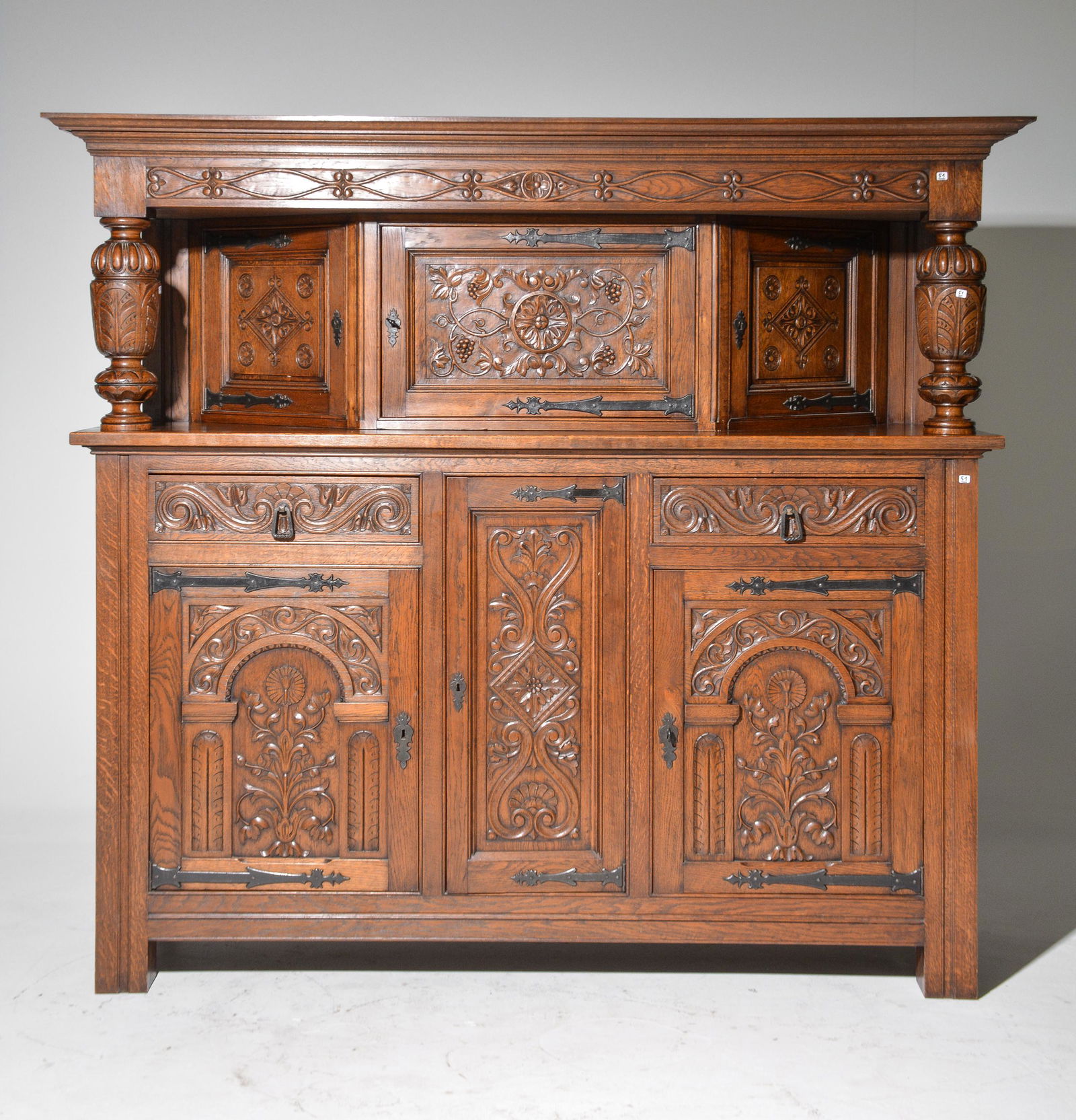 Renaissance Style Large Carved Oak Court Cupboard (1 of 4)