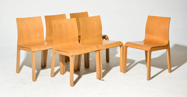 6 Italian Bross Beetle Chairs by Enzo Berti: 6 Italian Bross Beetle Chairs by Enzo Berti - 32 in tall x 18 x 21